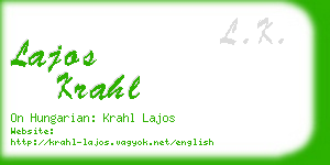 lajos krahl business card
